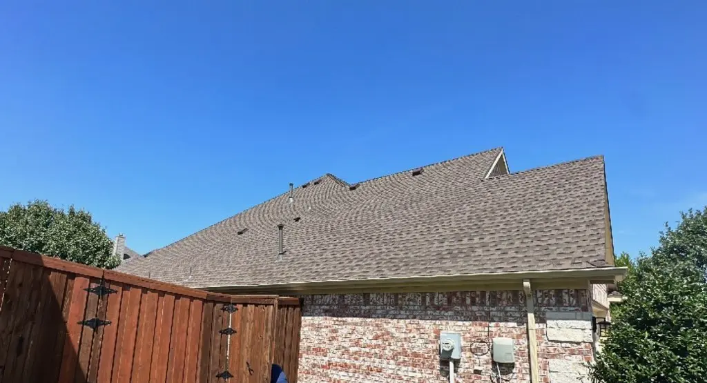 Completed roof replacement project in Sherman